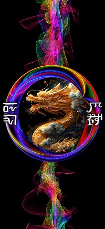 龍体文字 交通安全家内安全 RAINBOW黄金龍